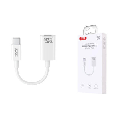 USB-C - Lightning Adat és Töltő Adapter XO Design NB-R268A, Fehér