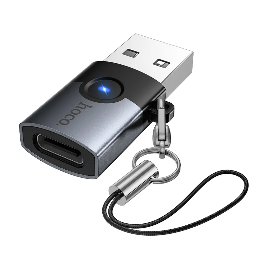 USB-C - USB-A Adat- és Töltőadapter HOCO UA46B, Szürke