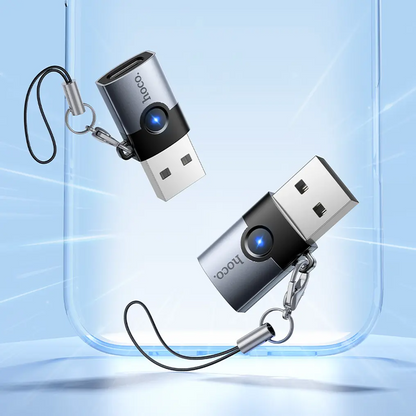 USB-C - USB-A Adat- és Töltőadapter HOCO UA46B, Szürke