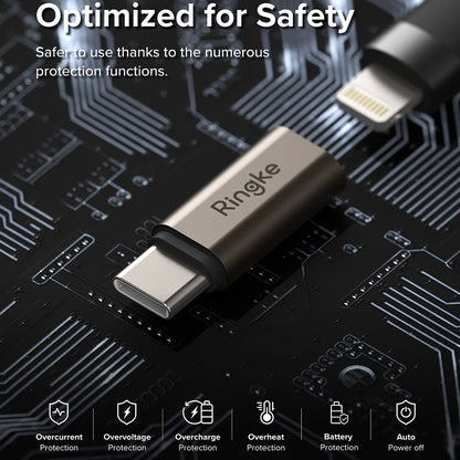 Adat és Töltés Átalakító Lightning - USB-C Ringke, Barna, 2 darabos készlet