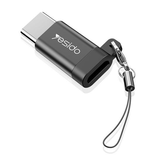 Adat és Töltés Adapter microUSB - USB-C Yesido GS04, Fekete