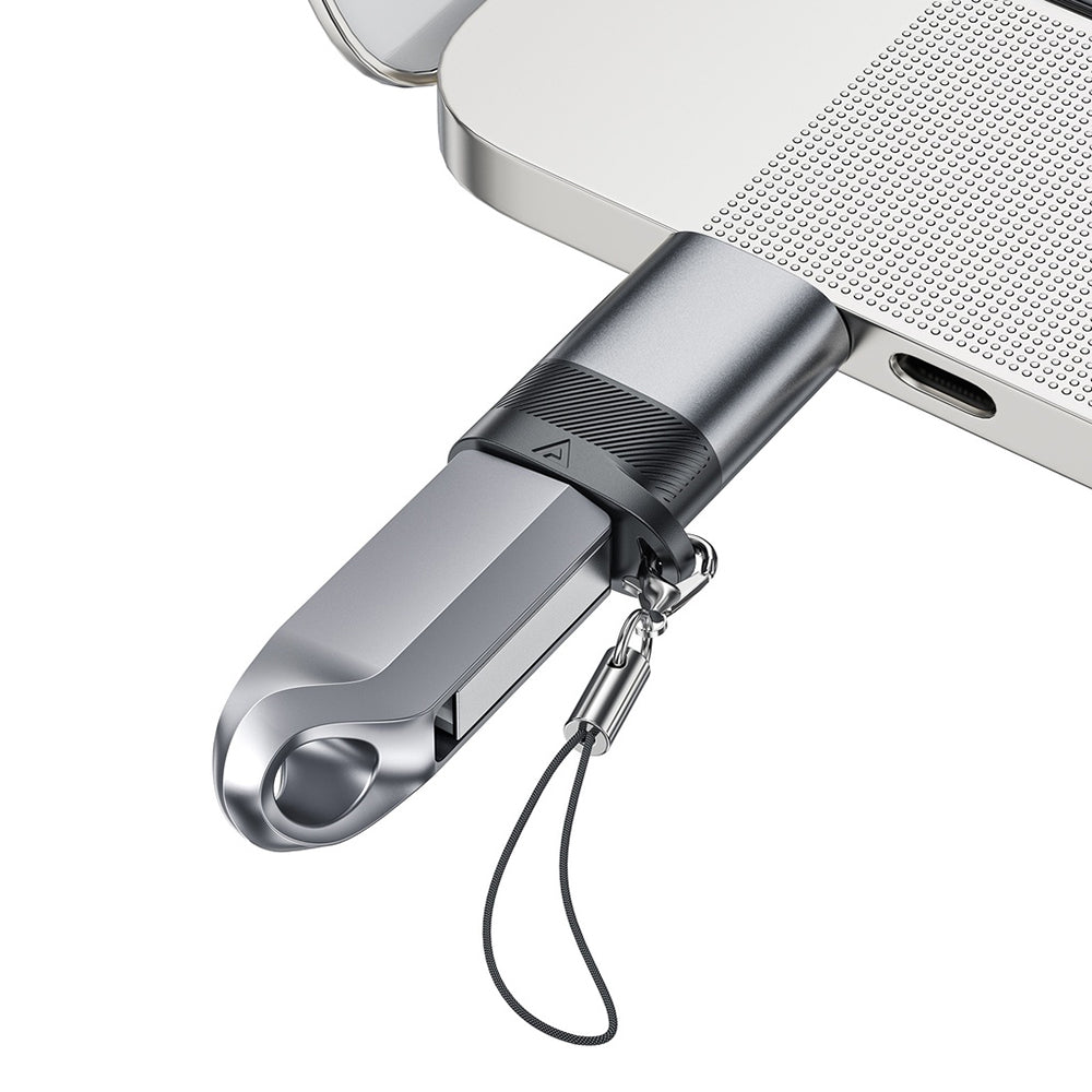 USB-C - USB-A Acefast J8 adat- és töltőadapter, szürke