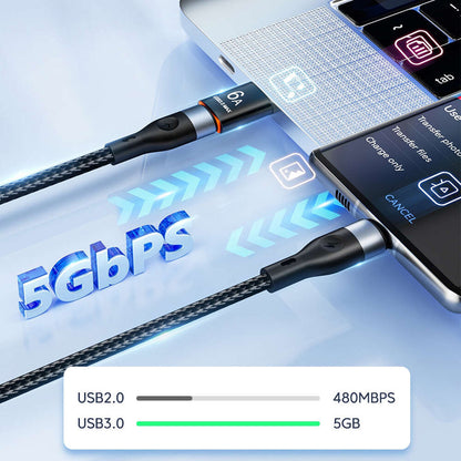 USB-C - USB-A Techsuit A5 HyperPort Adat és Töltő Adapter, Fekete-Narancs