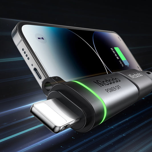 USB-C - Lightning McDodo OT-2590 Power Off Adat és Töltő Adapter, Fekete