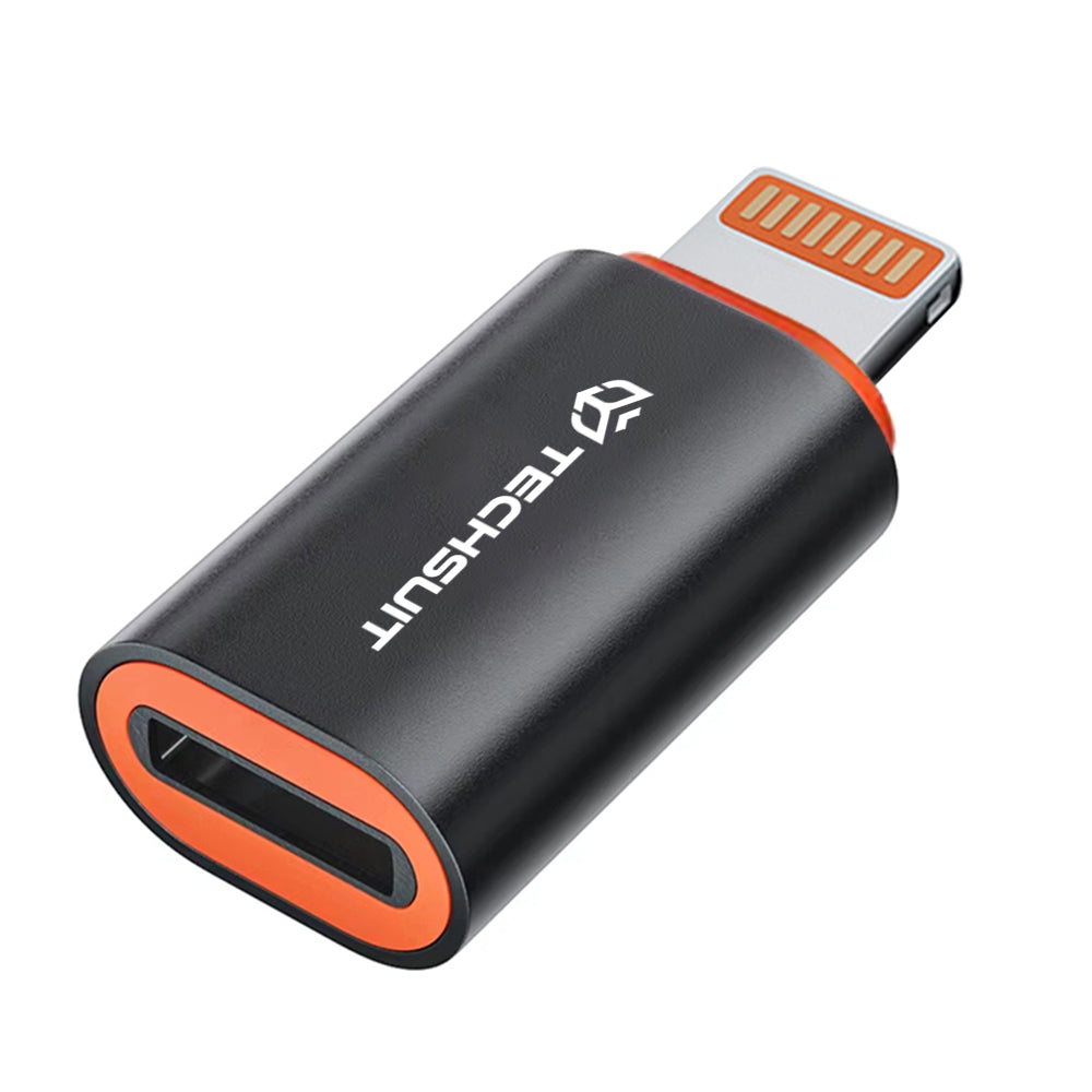USB-C - Lightning Techsuit A3 HyperPort Adat és Töltő Adapter, Fekete-Narancs