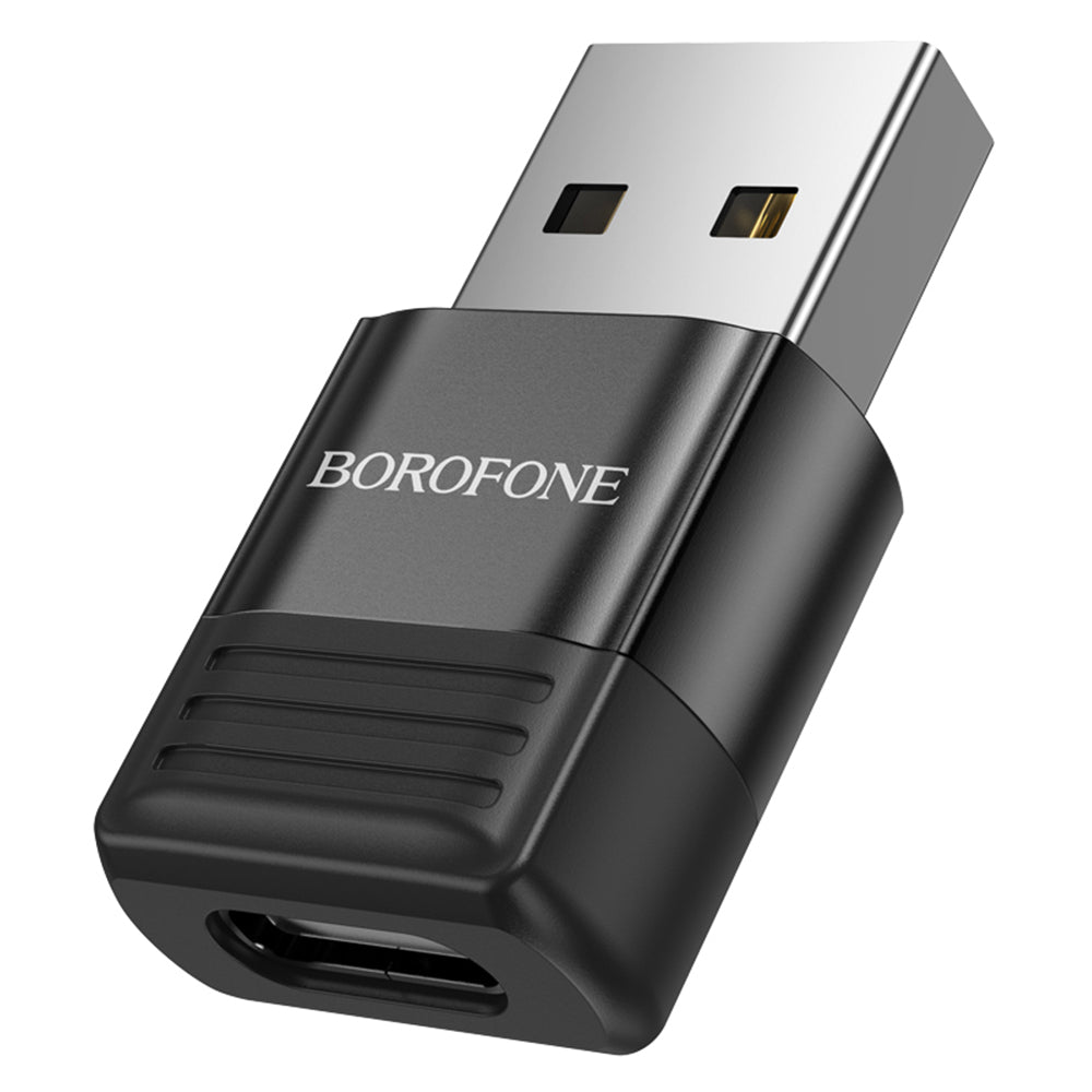 USB-C - USB-A Borofone BV18 Adat és Töltő Adapter, Fekete