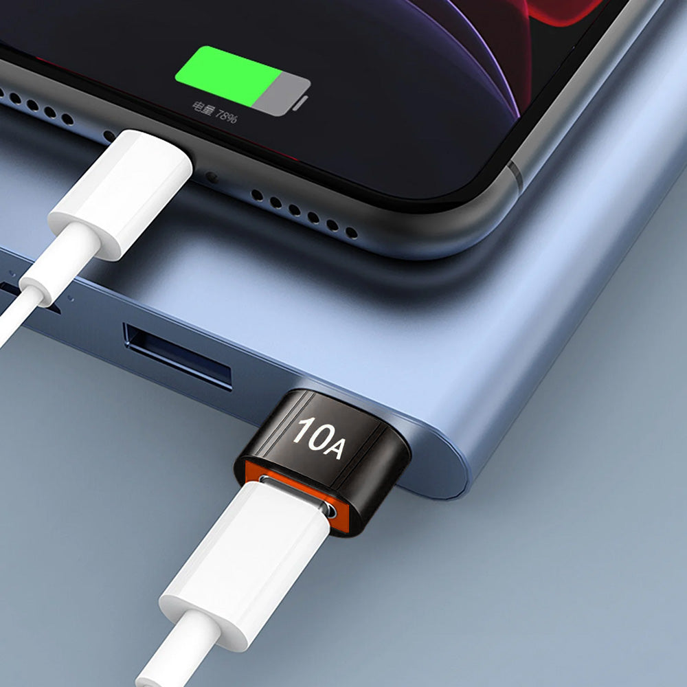 USB-C - USB-A Techsuit A7 HyperPort adat- és töltőadapter, Fekete-Narancs