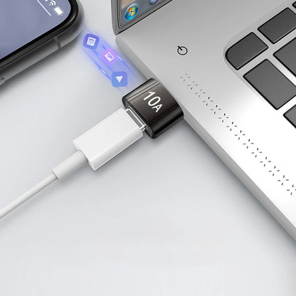 USB-C - USB-A Techsuit A7 HyperPort adat- és töltőadapter, Fekete-Narancs