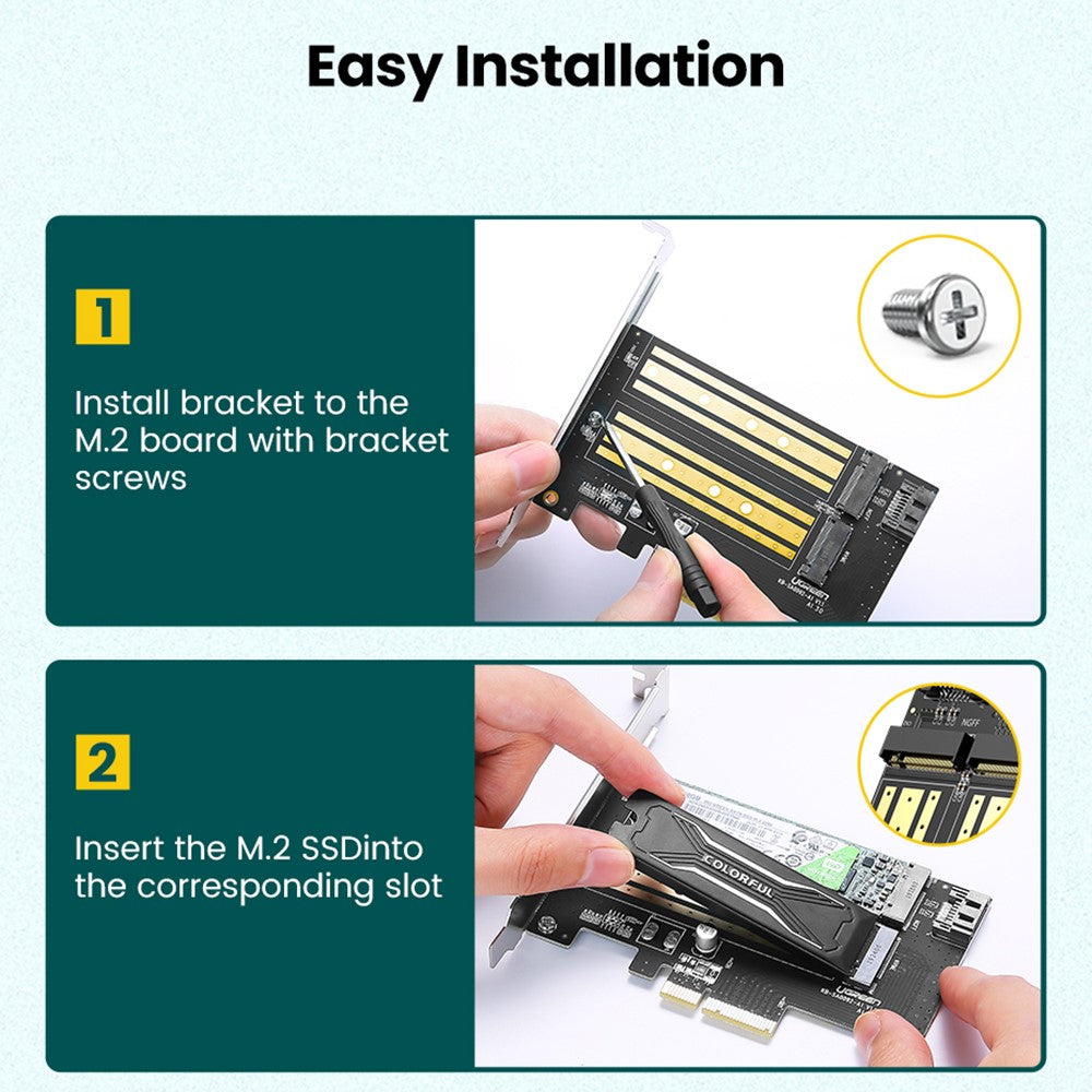 SSD Interfész Adapter UGREEN CM302 (70504), NVMe M.2 / SATA - PCIe 3.0 X4