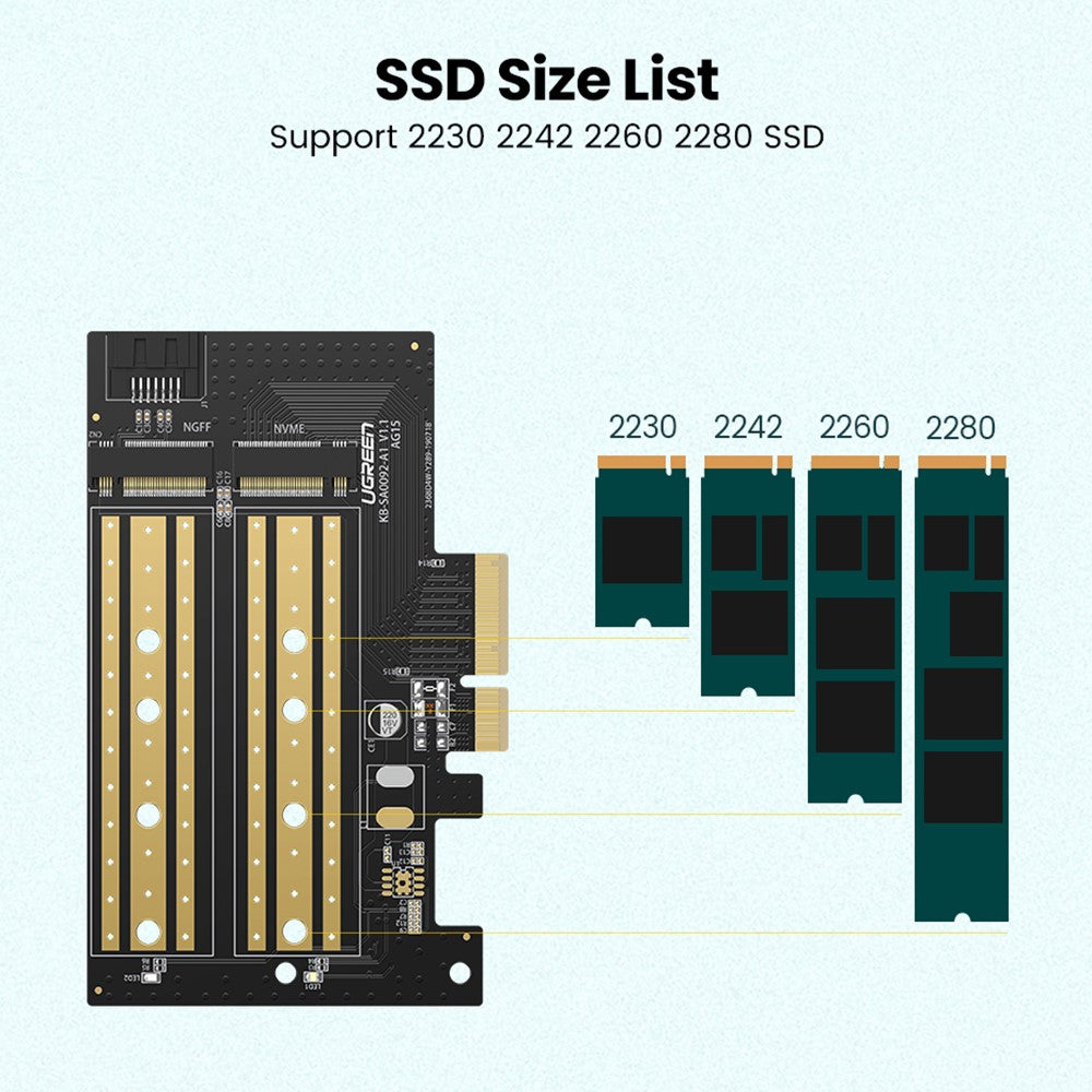 SSD Interfész Adapter UGREEN CM302 (70504), NVMe M.2 / SATA - PCIe 3.0 X4