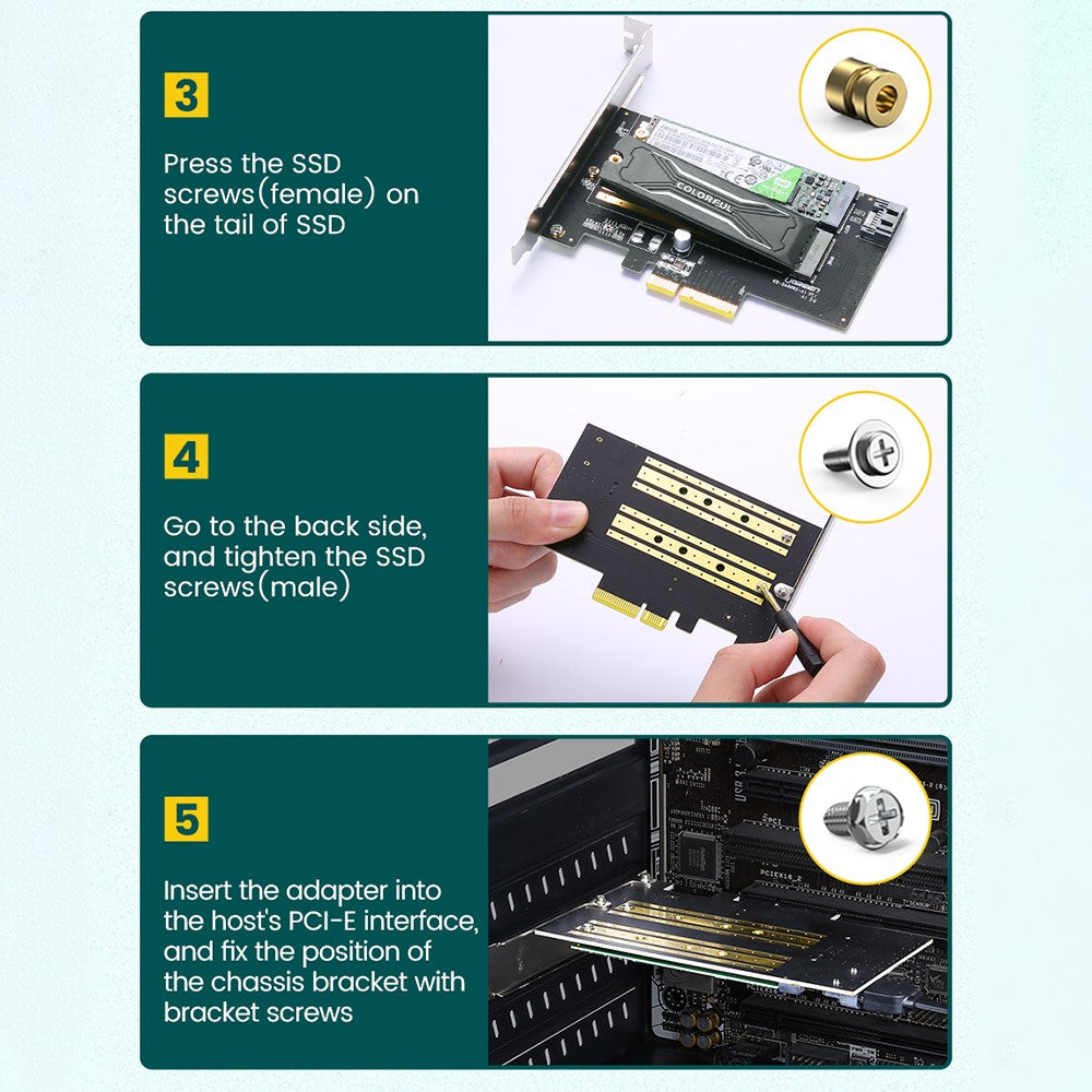 SSD Interfész Adapter UGREEN CM302 (70504), NVMe M.2 / SATA - PCIe 3.0 X4