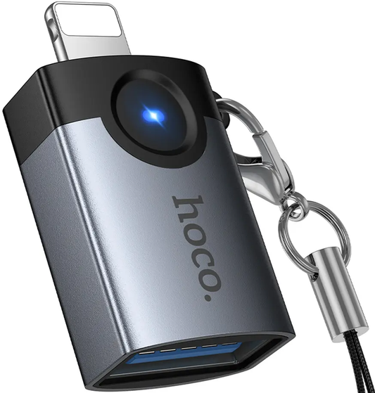 OTG Lightning - USB-A HOCO UA46 adapter, Szürke