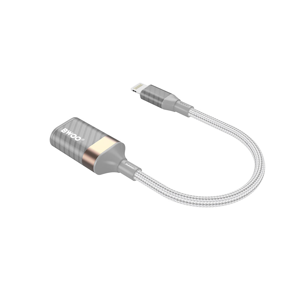 OTG Lightning - USB-A BWOO BZ70 adapter, Szürke