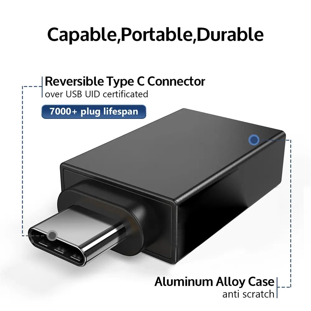 OTG microUSB / USB-C - USB-A Techsuit A13 DuoVoltX adapter, Szürke, 2 darabos készlet