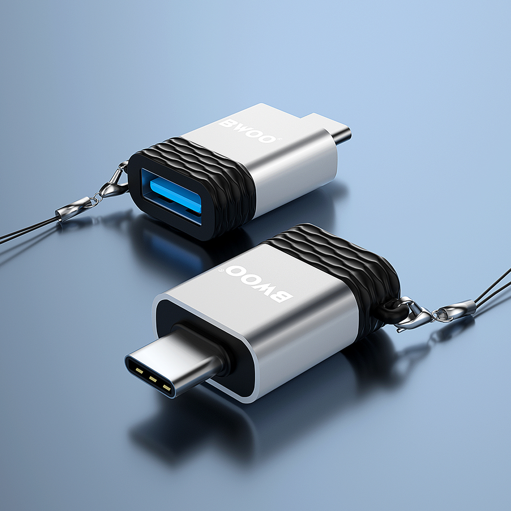 OTG USB-A - USB-C BWOO BZ-35 adapter, Szürke
