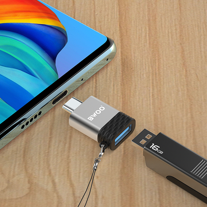 OTG USB-A - USB-C BWOO BZ-35 adapter, Szürke