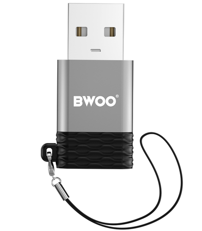 USB-C - USB-A Adat- és töltőadapter BWOO BZ-38, Szürke