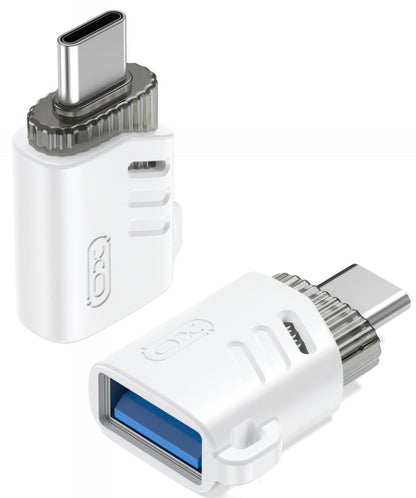 OTG USB-C - USB-A XO Design NB256B adapter, Fehér