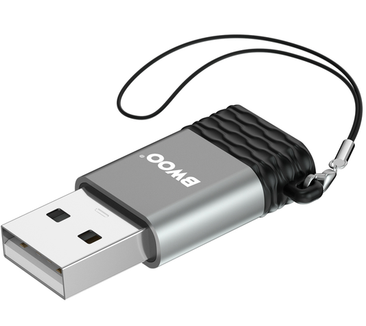 USB-C - USB-A Adat- és töltőadapter BWOO BZ-38, Szürke