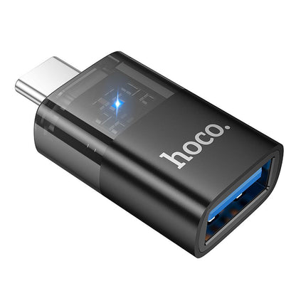 OTG USB-C - USB-A HOCO UA36B adapter, Fekete