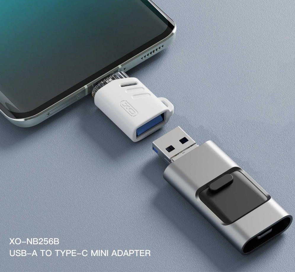 OTG USB-C - USB-A XO Design NB256B adapter, Fehér