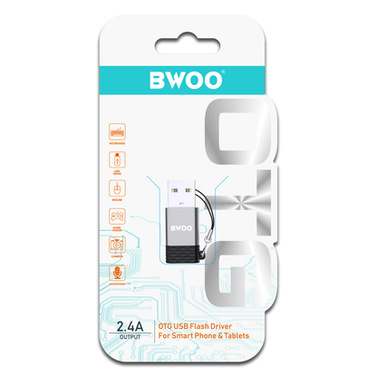 USB-C - USB-A Adat- és töltőadapter BWOO BZ-38, Szürke