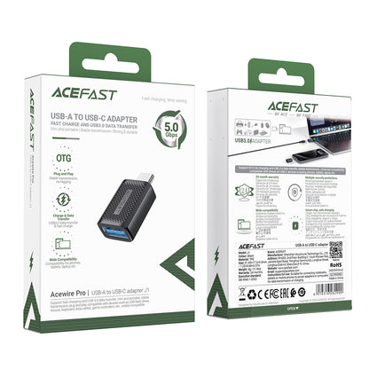 OTG USB-C - USB-A Acefast J1 adapter, Fekete