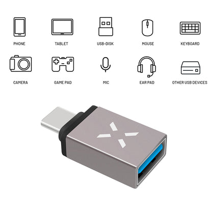 OTG USB-C - USB-A Fixed adapter, Szürke