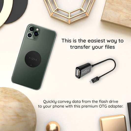 OTG USB-C - USB-A Fixed adapter, Fekete