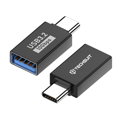 OTG USB-C to USB-A Techsuit A14 AluCoreX Adapter, Black