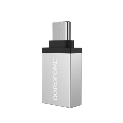 OTG USB-A - USB-C Borofone BV3 adapter, ezüst