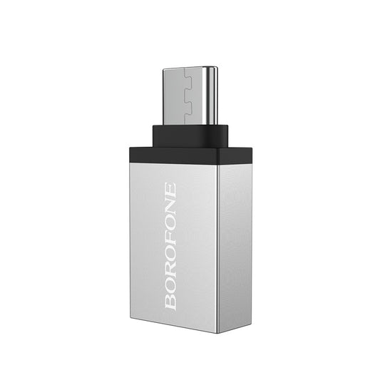 OTG USB-A - USB-C Borofone BV3 adapter, ezüst
