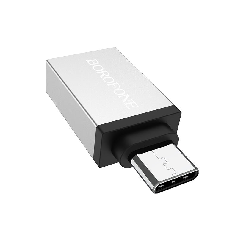 OTG USB-A - USB-C Borofone BV3 adapter, ezüst