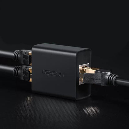 UGREEN CM210 hálózati adapter, RJ45 - 2 x RJ45, fekete