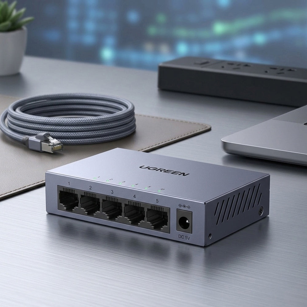UGREEN CM933 hálózati switch (65956EU), 5 x RJ45, fekete