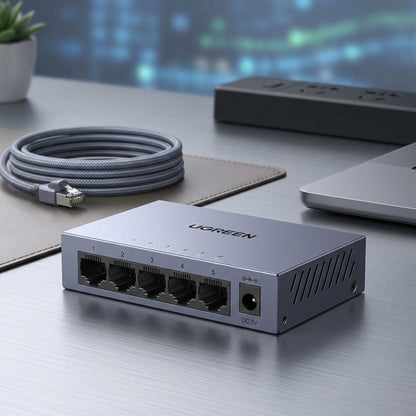 UGREEN CM933 hálózati switch (65956EU), 5 x RJ45, fekete