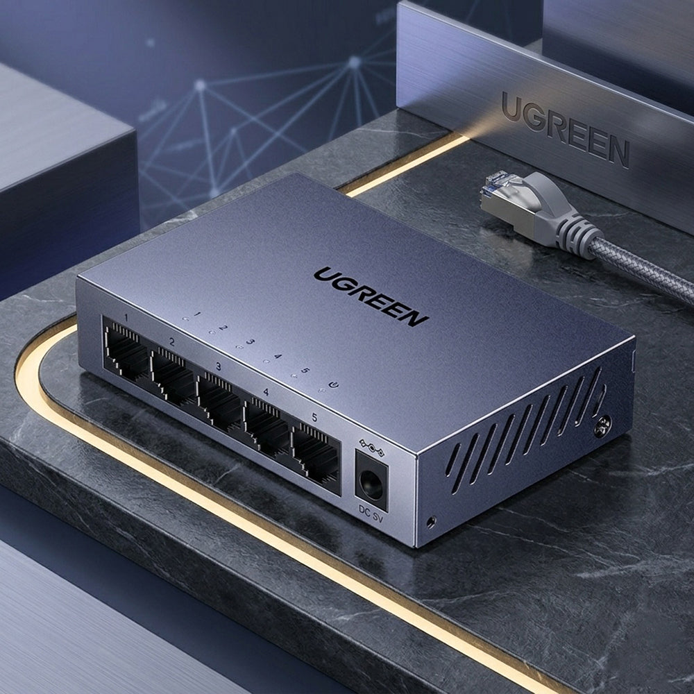 UGREEN CM933 hálózati switch (65956EU), 5 x RJ45, fekete
