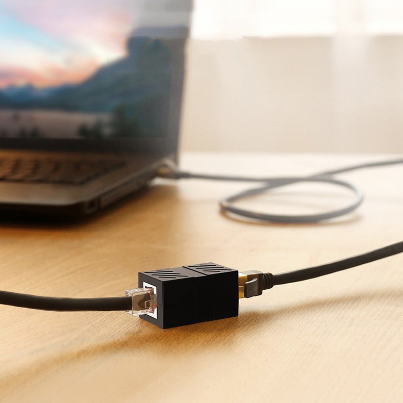 UGREEN NW114 hálózati adapter, RJ45 - RJ45, Fekete