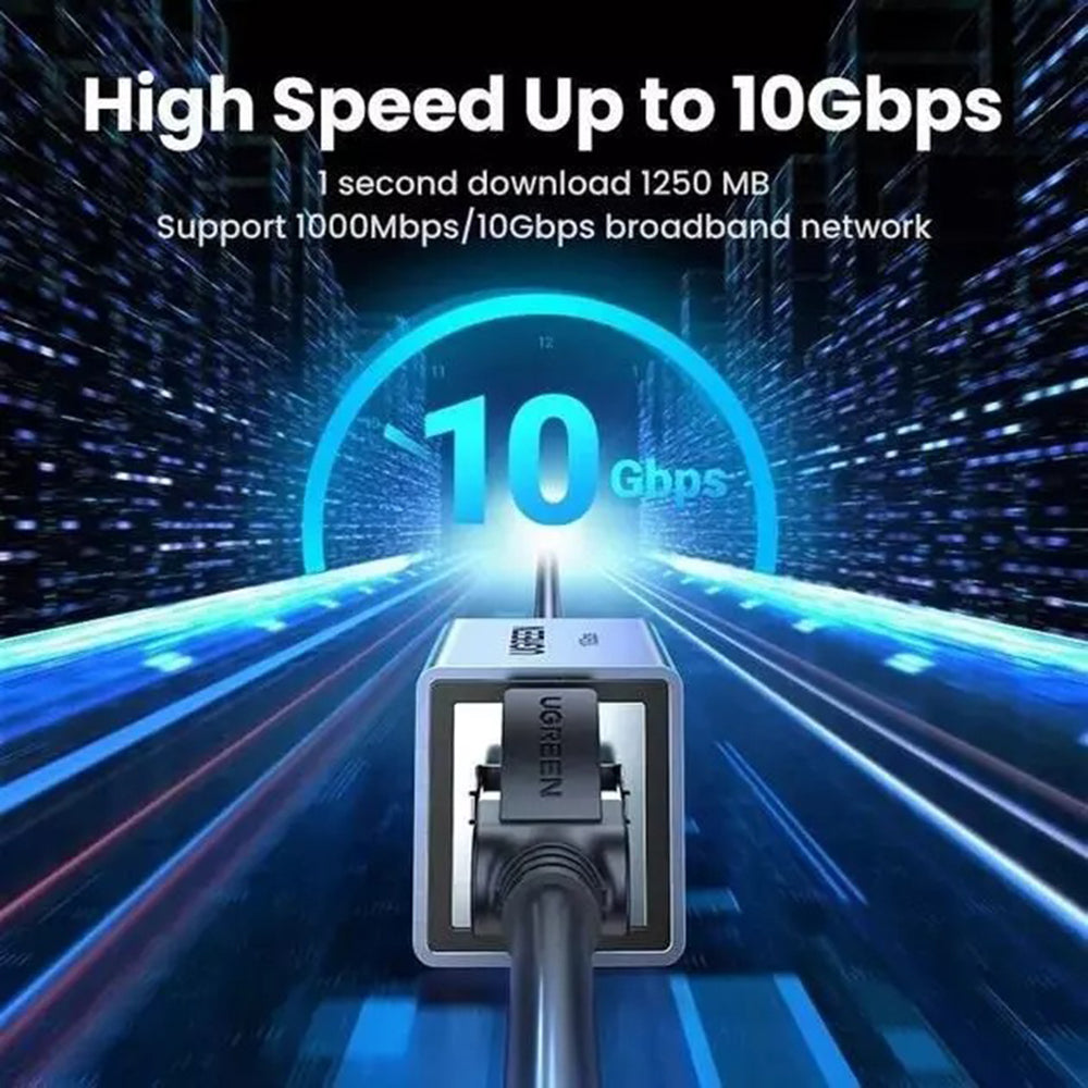UGREEN NW261 hálózati adapter, RJ45 - RJ45, fekete