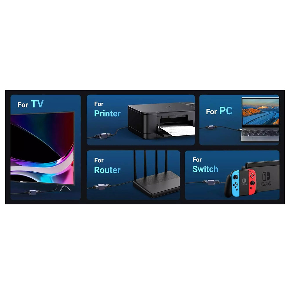 UGREEN NW261 hálózati adapter, RJ45 - RJ45, fekete