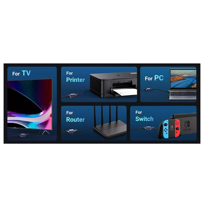 UGREEN NW261 hálózati adapter, RJ45 - RJ45, fekete