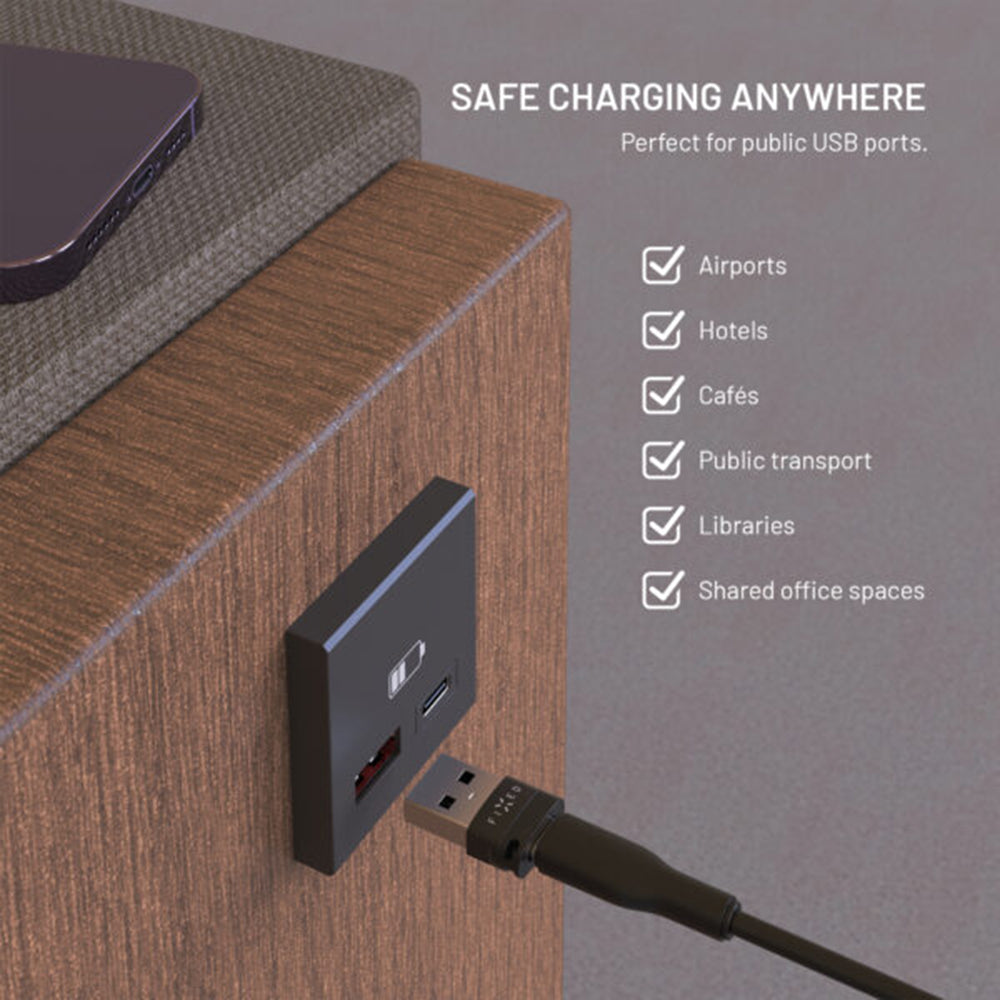 USB Adaptor Adatblokkolás Fix, USB-A / USB-C, 2 az 1-ben, Fekete