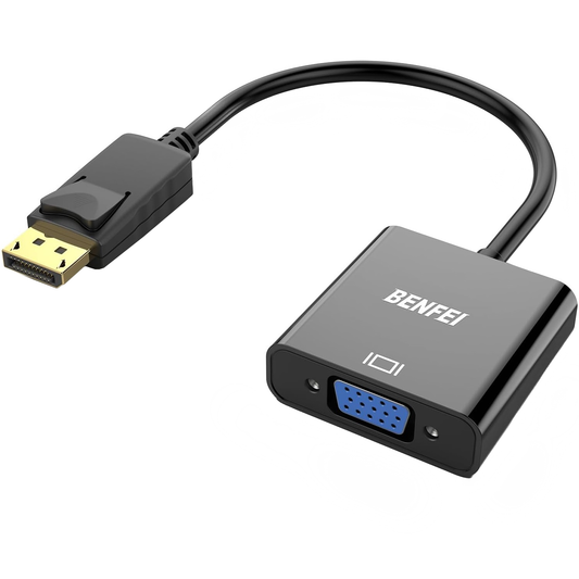Benfei Video Adapter, DisplayPort - VGA, 1080P, Fekete