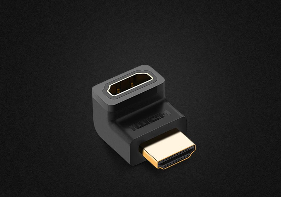UGREEN Angled Video Adapter, HDMI - HDMI, 4K, Fekete