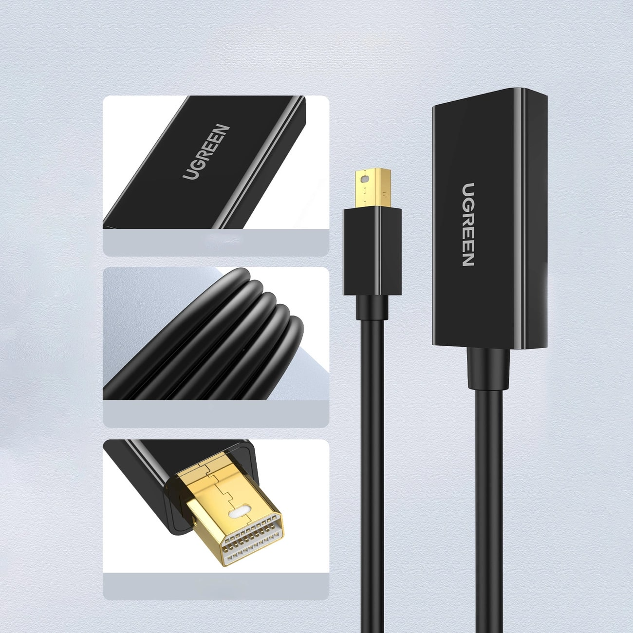 UGREEN MD112 videó adapter, MiniDisplayPort - HDMI, Fekete