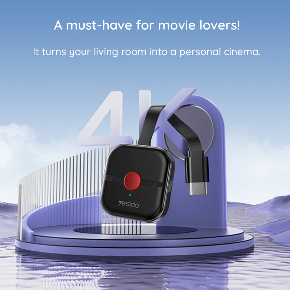 Yesido TV10 vezeték nélküli multimédia adapter, Fekete