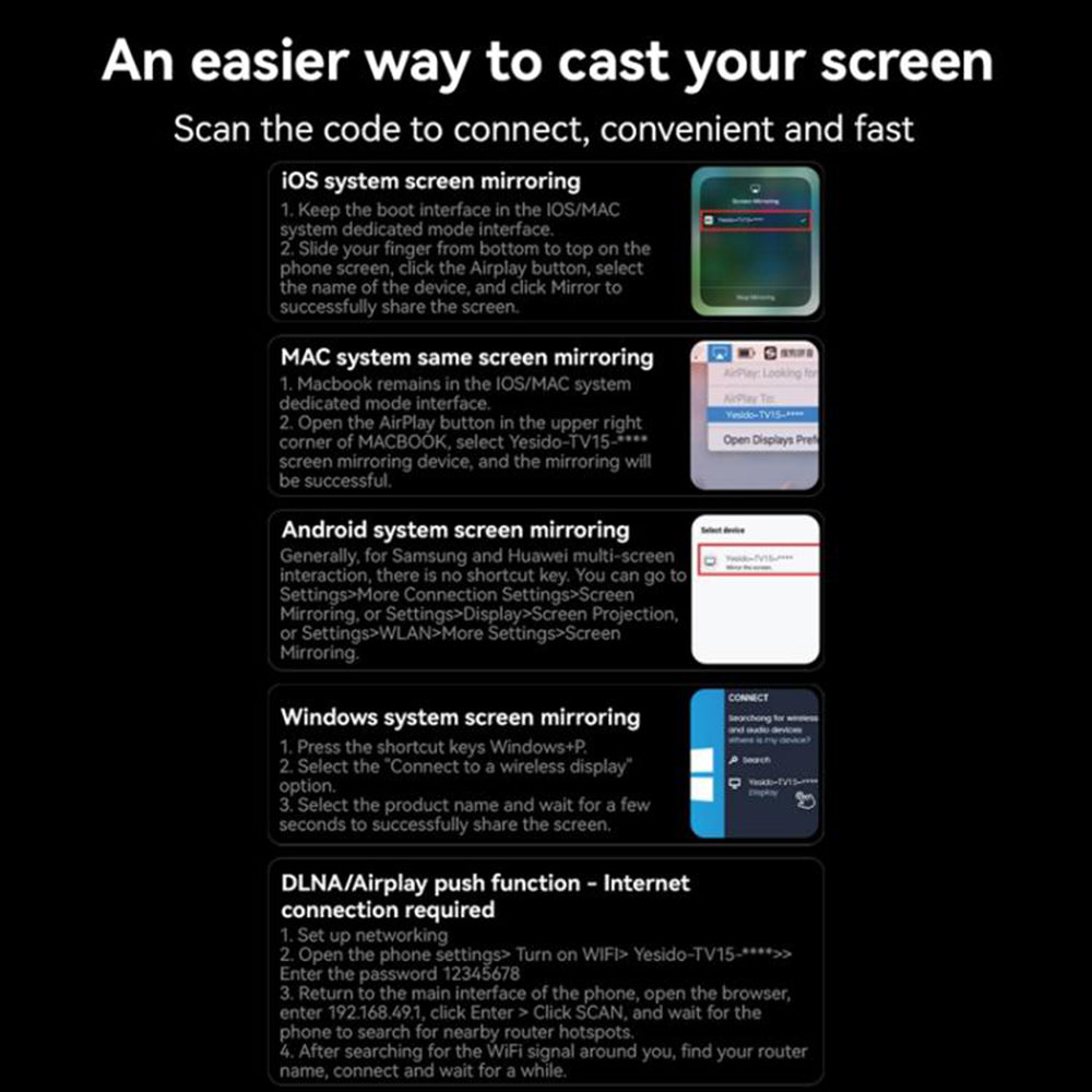 Multimédia Vezeték Nélküli Adapter Yesido TV15, Szürke