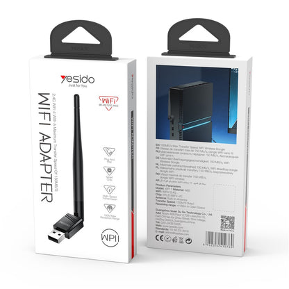 Wireless adapter Yesido WP11, 150Mbps, Fekete