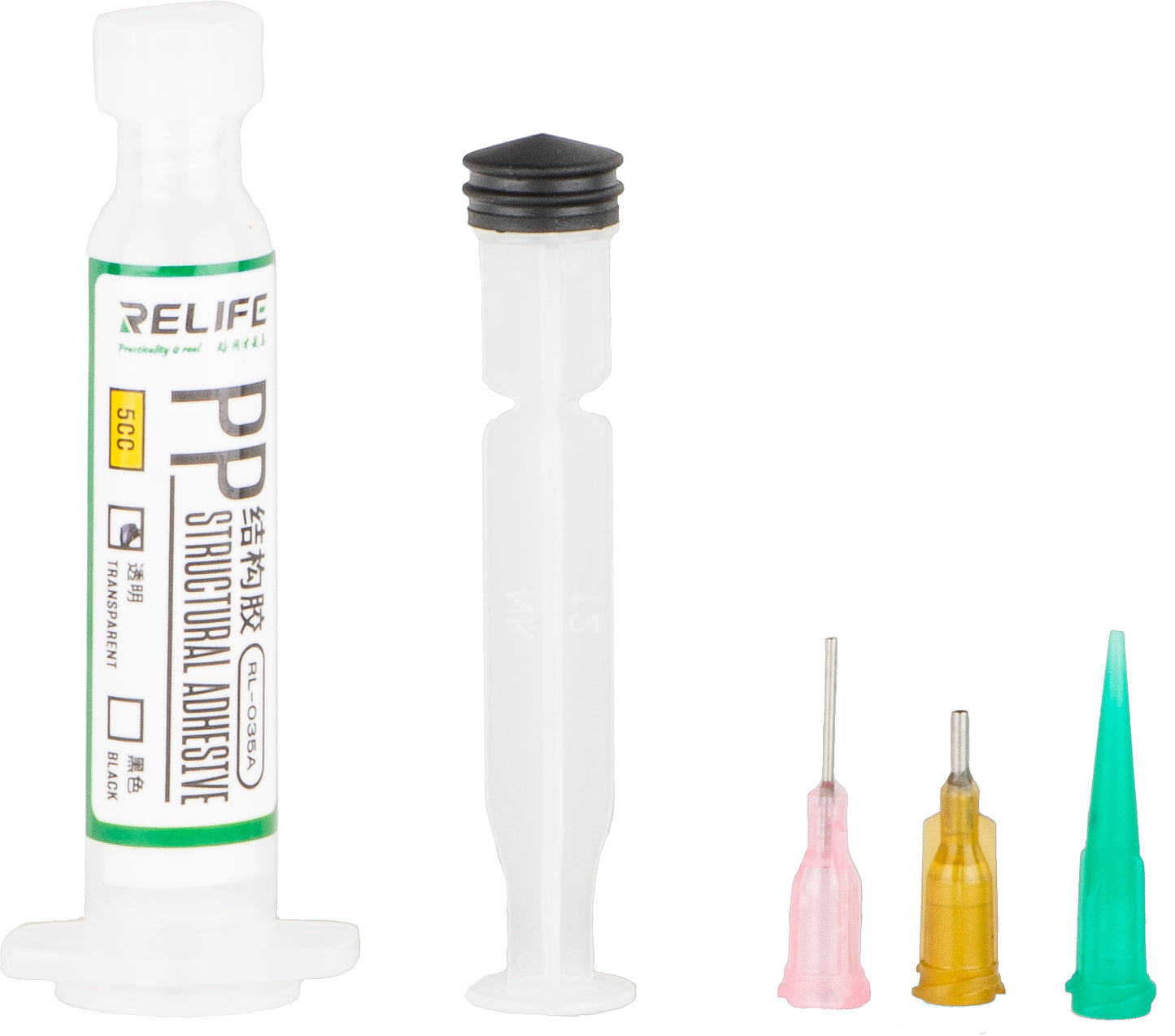 Relife RL-035A PP folyékony ragasztó, fecskendő típus, 5ml, átlátszó