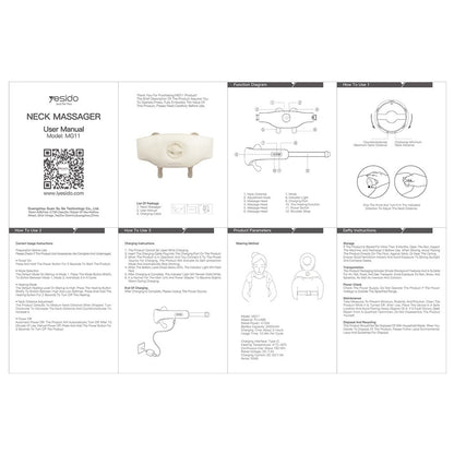 Yesido MG11 nyakmasszírozó készülék, bézs